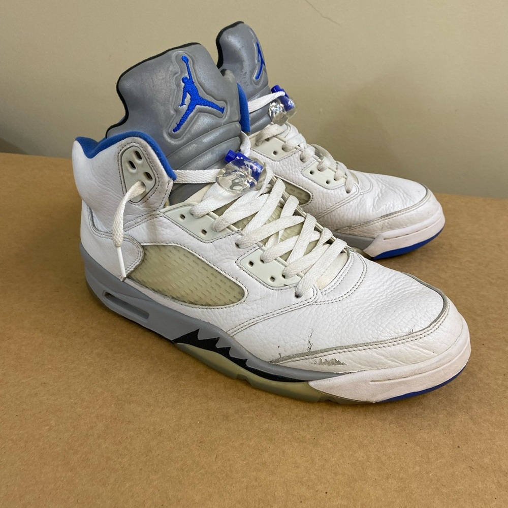 Air Jordan 5 Retro Stealth 2.0 White Hyper Royal DD0587-140) Size 12 Mens Shoes